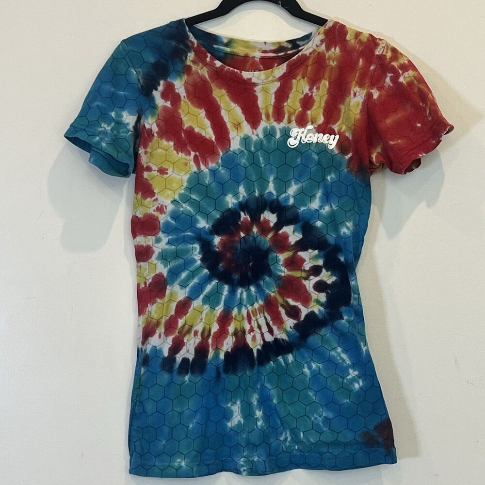 Honey Brand Beehive Tie Dye Stretch Logo Multicolor S